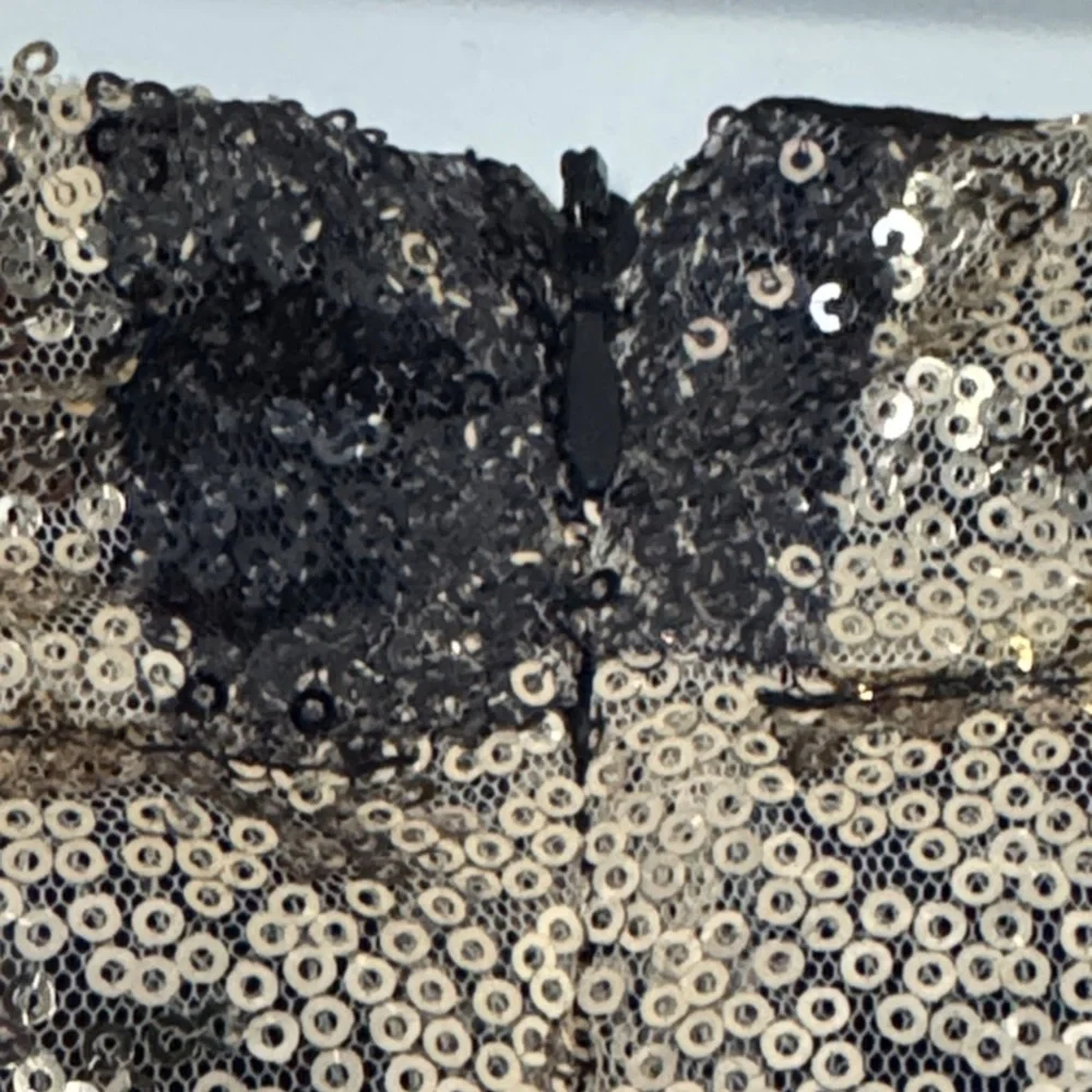 Ashley Stewart Glittering Black and Gold Pencil Skirt